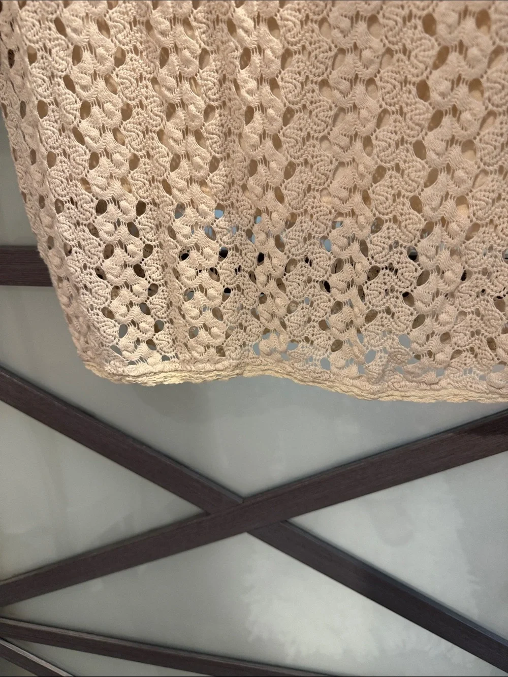 Free People Ivory Crochet Tunic with Signature Metal Tag